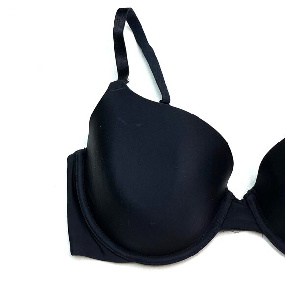 Victoria's Secret 36D Black Demi Bust Bra Lined Underwire Adjustable Straps - Picture 2 of 14